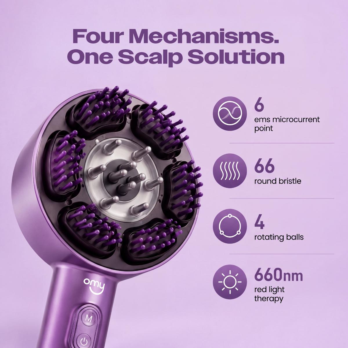 OMY Grow & GIo PRO Massaging Comb