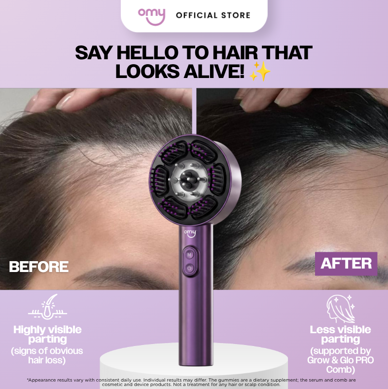OMY Grow & GIo PRO Massaging Comb