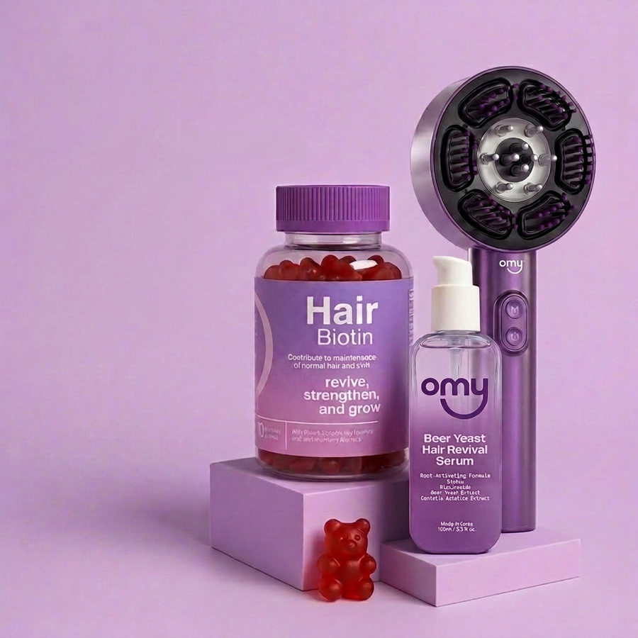 Omy Hair Gummies + Hair Serum + Hair Comb Pro
