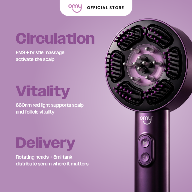 OMY Grow & GIo PRO Massaging Comb
