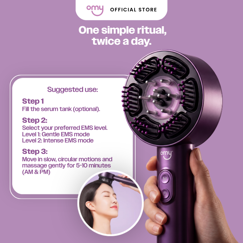 OMY Grow & GIo PRO Massaging Comb