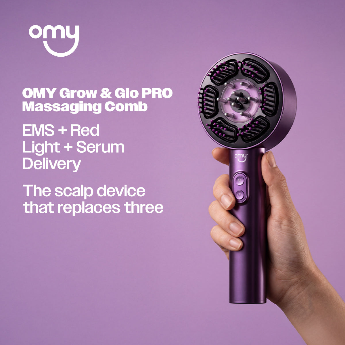 OMY Grow & GIo PRO Massaging Comb