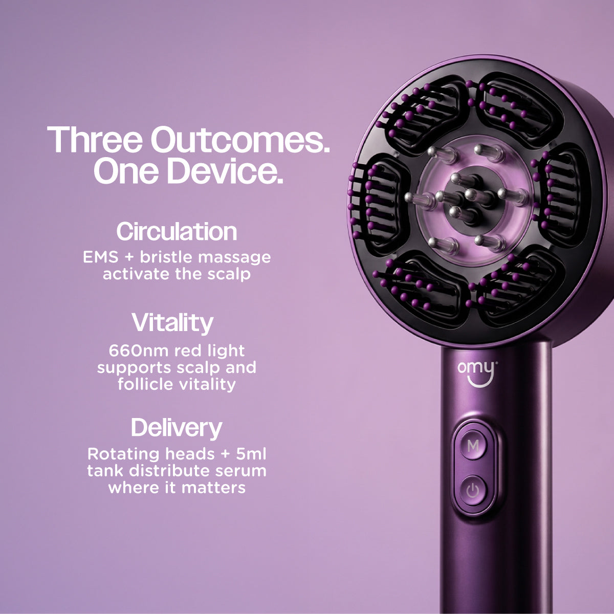 OMY Grow & GIo PRO Massaging Comb
