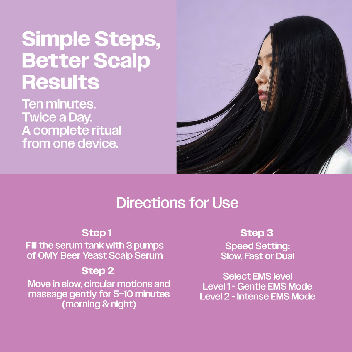 OMY Grow & GIo PRO Massaging Comb