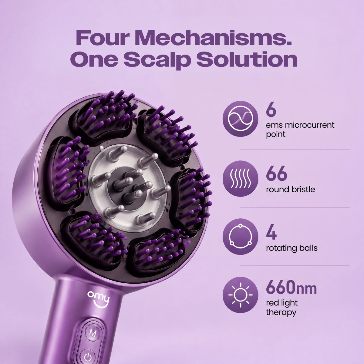 OMY Grow & GIo PRO Massaging Comb