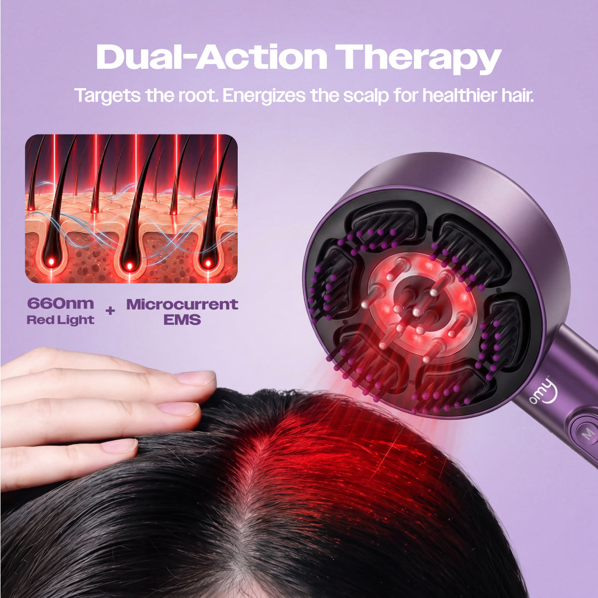 OMY Grow & GIo PRO Massaging Comb