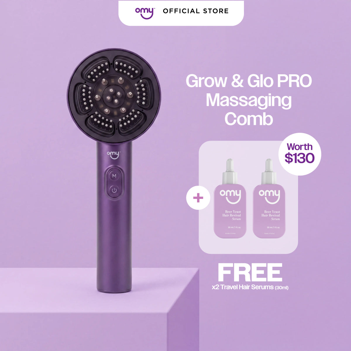 OMY Grow & GIo PRO Massaging Comb